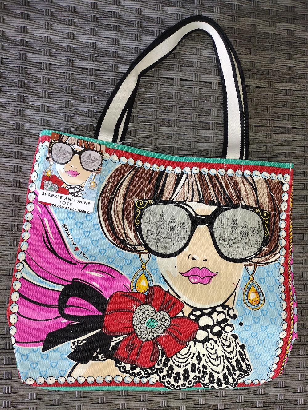 Brighton Multicolor Graphic Sparkle and Shine Tote